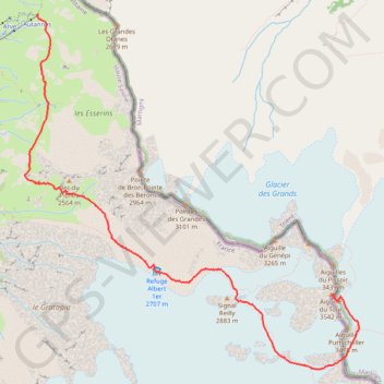 Trace GPS Aiguille du Tour, itinéraire, parcours