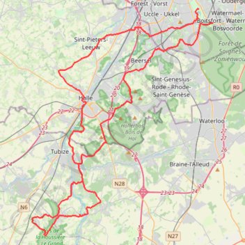Trace GPS Cardinal Mercier A 4/2, itinéraire, parcours