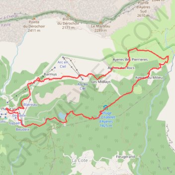 Trace GPS Tour des Ayères, itinéraire, parcours