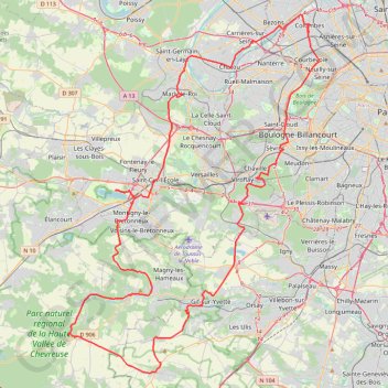 Trace GPS En vallée de Chevreuse, itinéraire, parcours