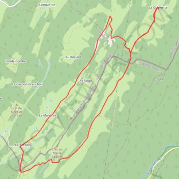 Trace GPS De la Guienette à la Borne au Lion, itinéraire, parcours