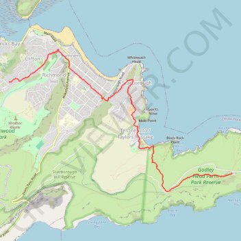 Trace GPS Clifton to Godley Head, itinéraire, parcours