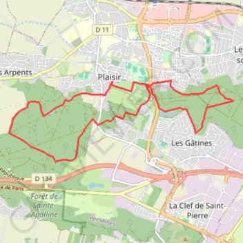 Trace GPS Forêt de Sainte-Apolline - Parc du château de Plaisir - Forêt de Bois-d'Arcy, itinéraire, parcours