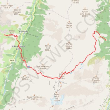 Trace GPS Rhêmes-Notre-Dame Randonnée, itinéraire, parcours