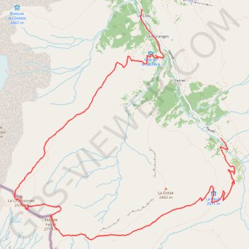 Trace GPS Tête de Ferret, itinéraire, parcours