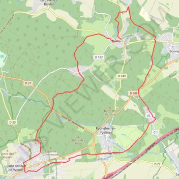 Trace GPS De Bullion à Saint-Arnoult-en-Yvelines, itinéraire, parcours