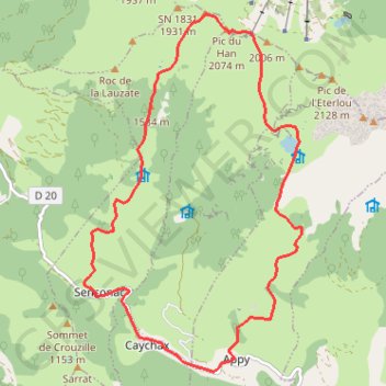 Trace GPS Randonnée au pic du Han (Ariège), itinéraire, parcours