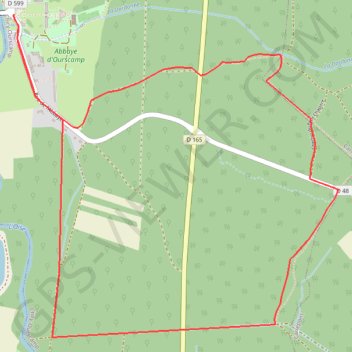 Trace GPS Circuit de l'Abbaye d'Ourscamp, itinéraire, parcours