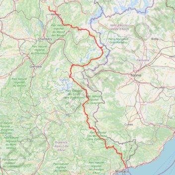 Trace GPS Traversée des Alpes, itinéraire, parcours