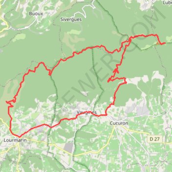 Trace GPS Lourmarin - Mourre Nègre, itinéraire, parcours