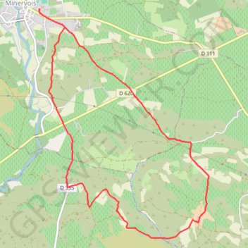 Trace GPS Cimetière Wisigoth - Villeneuve-Minervois, itinéraire, parcours
