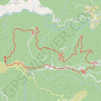 Trace GPS Boucle Saint-André-Lachamp Croix de Fer, itinéraire, parcours