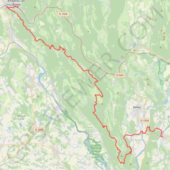 Trace GPS Ambérieu-en-Bugey - Yenne, itinéraire, parcours