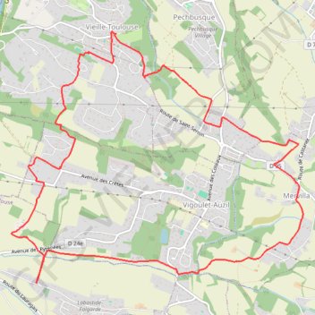 Trace GPS La Gleysette à Vieille Toulouse, itinéraire, parcours