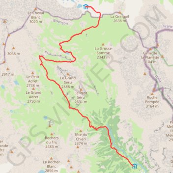 Trace GPS Tour du Mont Thabor, j1, du refuge du Thabor à I Re Magi, itinéraire, parcours