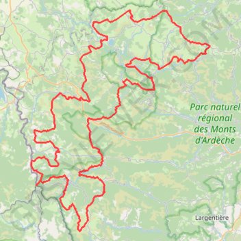 Trace GPS Tour de la Montagne Ardéchoise (Lozère-Ardèche), itinéraire, parcours