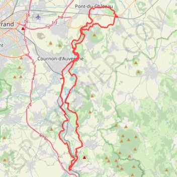 Trace GPS Au fil de l'Allier, de Pont-du-Château à Coudes, itinéraire, parcours