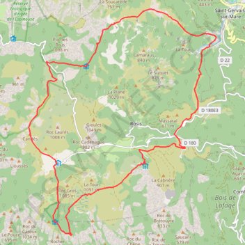 Trace GPS Tour du Caroux, itinéraire, parcours