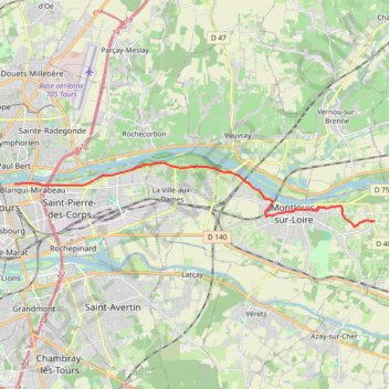 Trace GPS Montlouis-sur-Loire / Tours, itinéraire, parcours