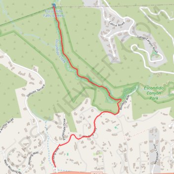 Trace GPS Escondido Falls, itinéraire, parcours
