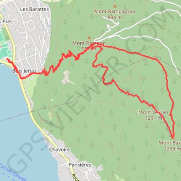 Trace GPS Mont Baron depuis le petit port, itinéraire, parcours