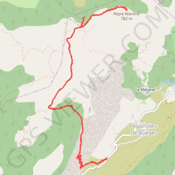 Trace GPS Peyre Martine par la draille du cable, itinéraire, parcours