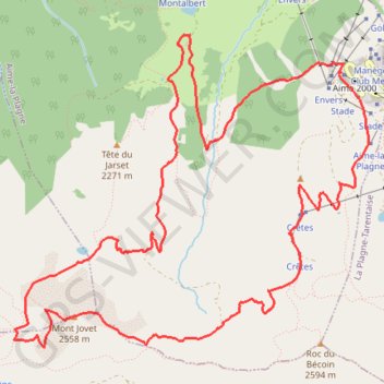 Trace GPS Plagne - Mont Jovet, itinéraire, parcours