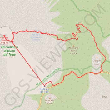 Trace GPS Pico del Teide, itinéraire, parcours