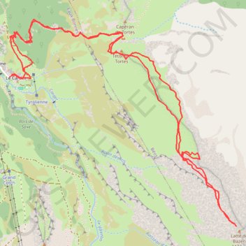 Trace GPS Crête et Pic de la Latte de Bazen depuis Gourette, itinéraire, parcours