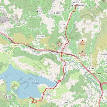 Trace GPS Saint-Jean-de-la-Blaquière to Lac du Salagou, itinéraire, parcours