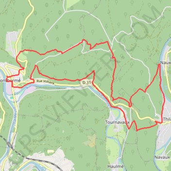 Trace GPS De la Meuse à la Semoy par le Roc la Tour et la Roche aux Corpias, itinéraire, parcours