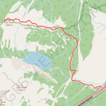 Trace GPS Zoa Peak, itinéraire, parcours