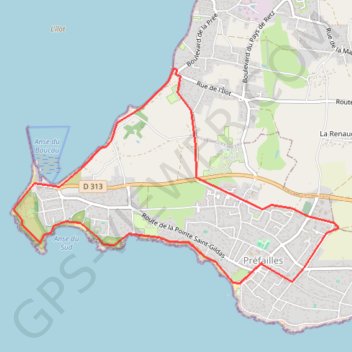 Trace GPS Prefailles pointe Saint Gildas, itinéraire, parcours
