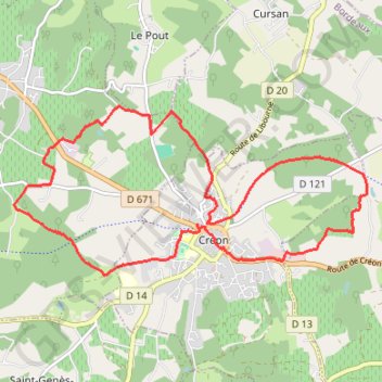 Trace GPS Chemin Faisant à Créon, itinéraire, parcours