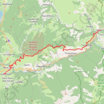 Trace GPS Descente du Petit Train Jaune, itinéraire, parcours