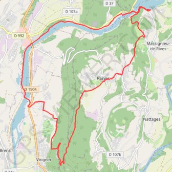 Trace GPS D-Belley-Lac du Roy 21 km, itinéraire, parcours