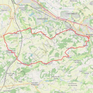 Trace GPS Sur les hauteurs de Bourgoin, itinéraire, parcours