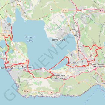 Trace GPS Randonnée de Vitrolles à Istres (Bouches-du-Rhône), itinéraire, parcours