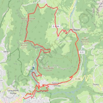 Trace GPS Nivolet - Doriaz, itinéraire, parcours