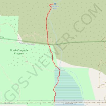 Trace GPS Etiwanda Falls, itinéraire, parcours