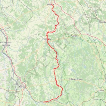 Trace GPS Canal du Nivernais, itinéraire, parcours