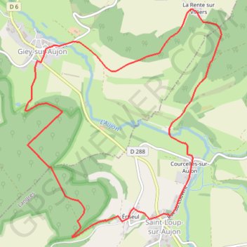 Trace GPS Saint Loup sur Aujon - la rente sur villiers, itinéraire, parcours