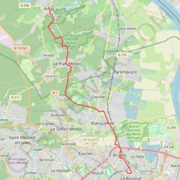 Trace GPS Le chemin de Tours (GR 655), itinéraire, parcours