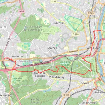 Trace GPS GR1 dans les Hauts de Seine, itinéraire, parcours