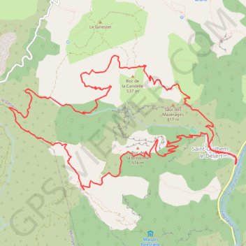 Trace GPS Saint Guilhem et le Cap de la Pousterle, itinéraire, parcours