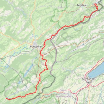 Trace GPS Grande Traversée du Jura (GTJ) - Randonnée de Villers-le-Lac à Mouthe (Doubs), itinéraire, parcours