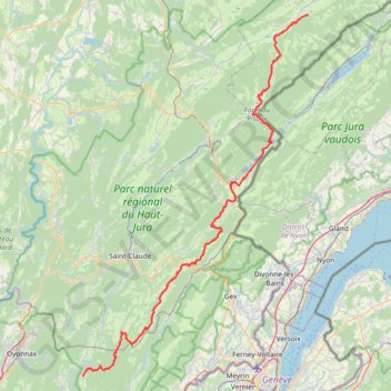 Trace GPS Grande traversée Jura (Mouthe-Giron), itinéraire, parcours
