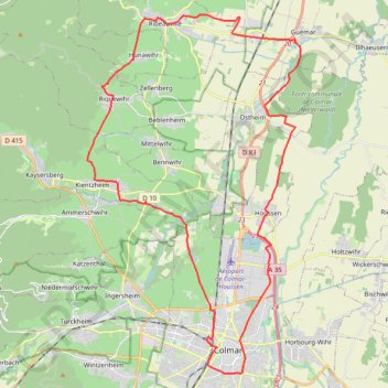 Trace GPS 1.b Colmar, itinéraire, parcours