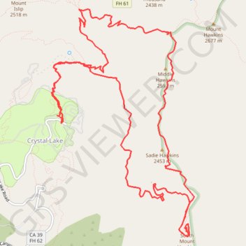Trace GPS South Mount Hawkins, Sadie Hawkins and Middle Hawkins Loop, itinéraire, parcours