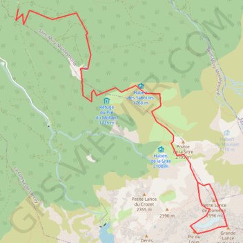 Trace GPS Grande Lance de Domène, itinéraire, parcours